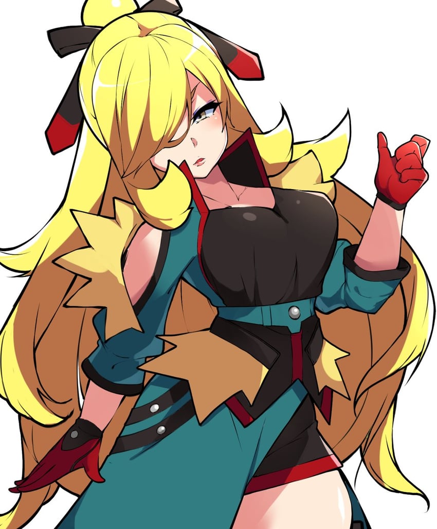 cynthia (pokemon and 1 more) drawn by mituyota_76