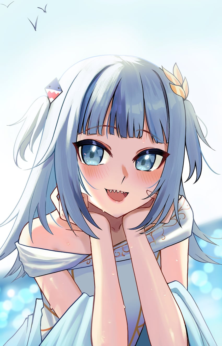 gawr gura (hololive and 1 more) drawn by chrispy_tuna