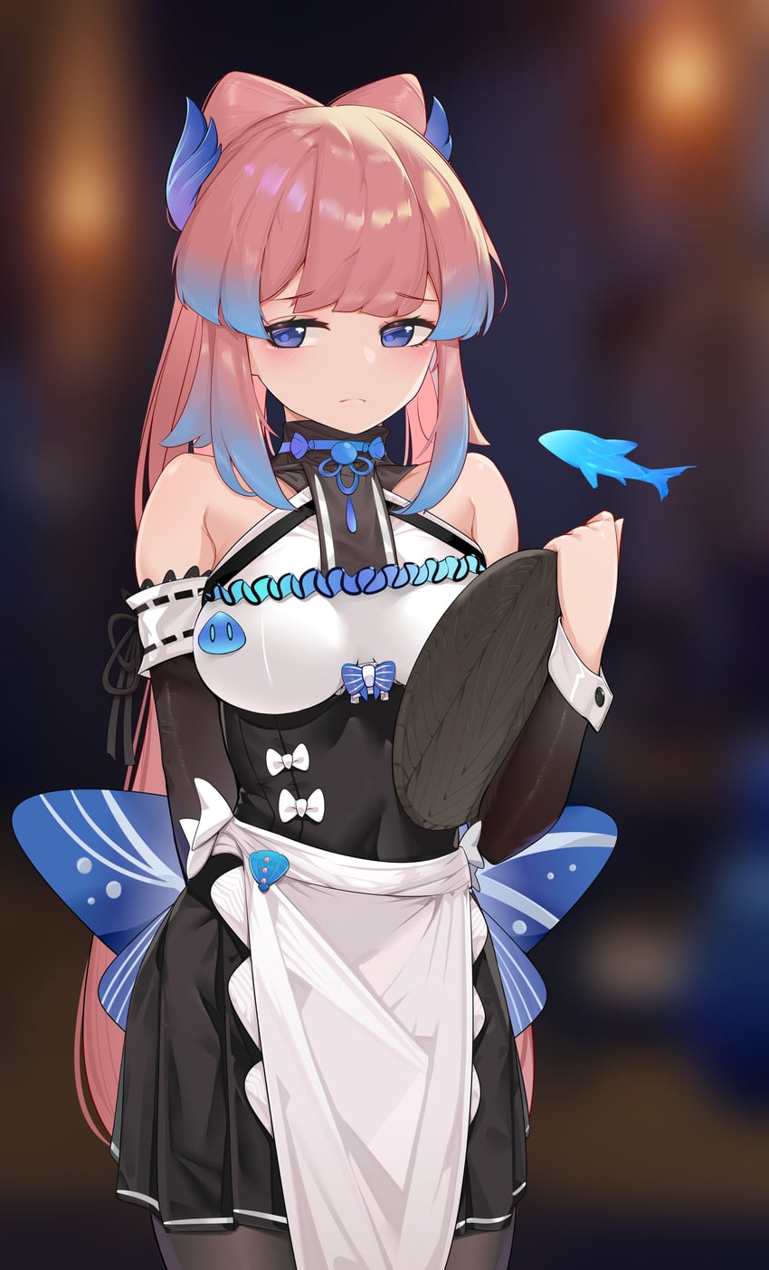 sangonomiya kokomi and slime (genshin impact) drawn by anji_lanuo