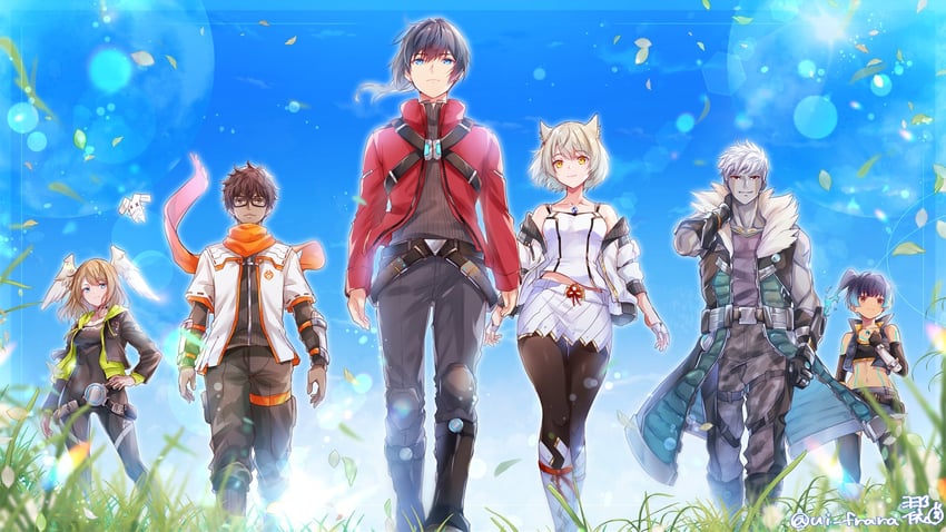 mio, eunie, sena, noah, taion, and 1 more (xenoblade chronicles and 1 more) drawn by ui_frara