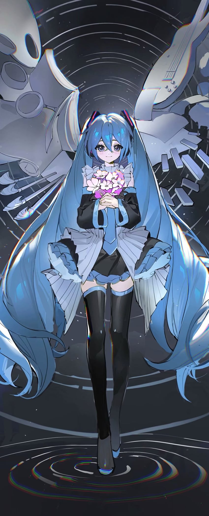 hatsune miku (vocaloid and 1 more) drawn by neonneon321