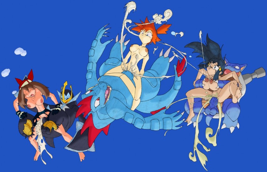 dawn, may, misty, blastoise, feraligatr, and 1 more (pokemon) drawn by frontierbrain