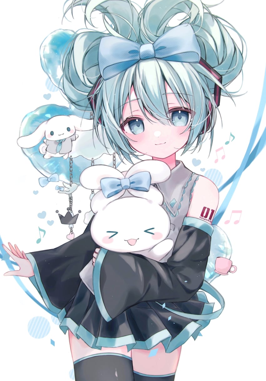 hatsune miku, cinnamoroll, and cinnamiku (vocaloid and 2 more) drawn by yuki_(yuki_no_42)
