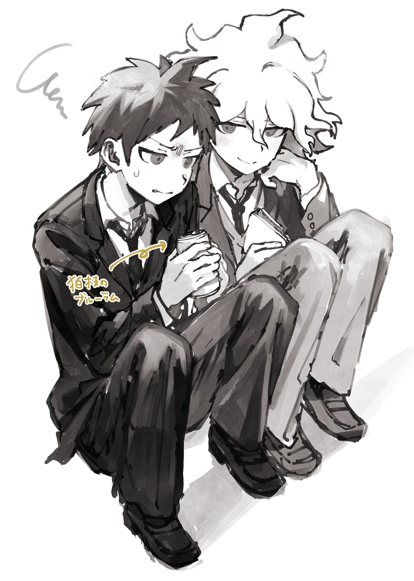 komaeda nagito and hinata hajime (danganronpa and 1 more) drawn by r9rpd