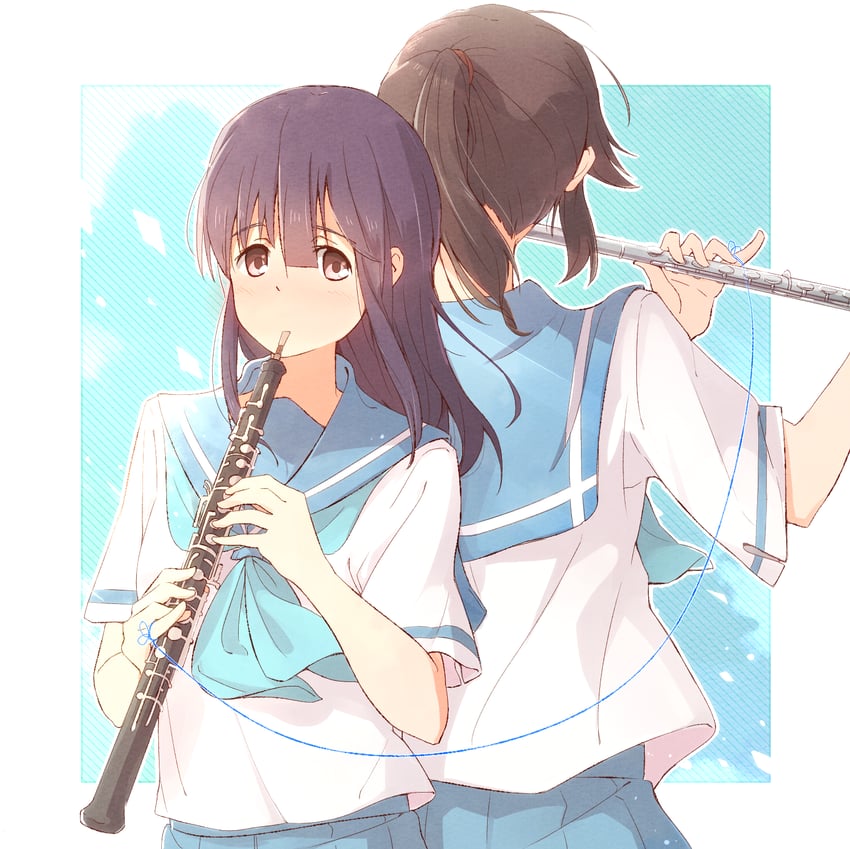yoroizuka mizore and kasaki nozomi (hibike! euphonium and 1 more) drawn by sawara65