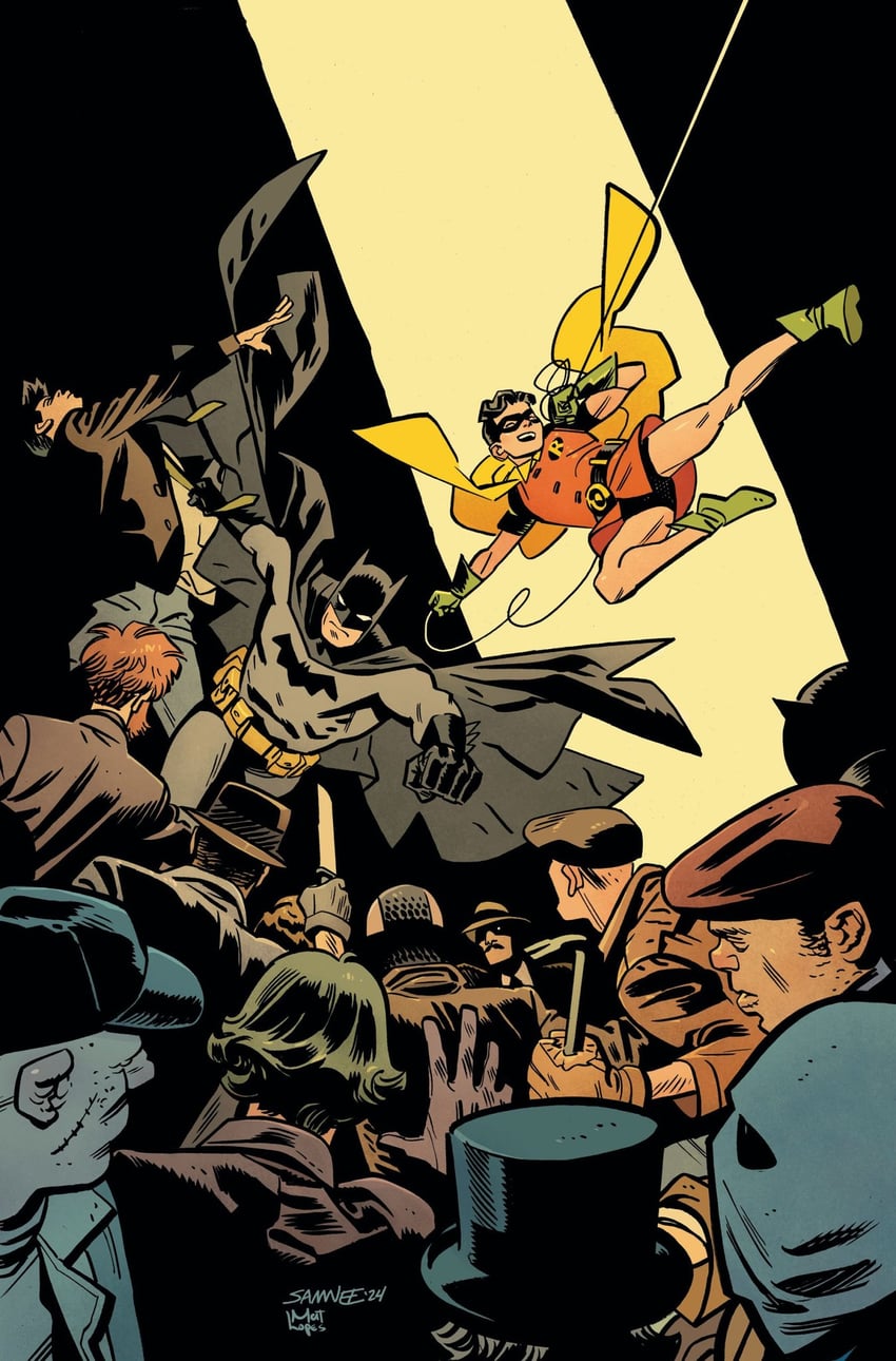 batman, robin, bruce wayne, and dick grayson (dc comics and 1 more) drawn by chris_samnee