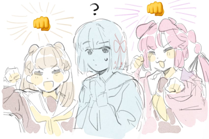 momose ginko, anyoji hime, and kachimachi kosuzu (love live! and 1 more) drawn by woodonly