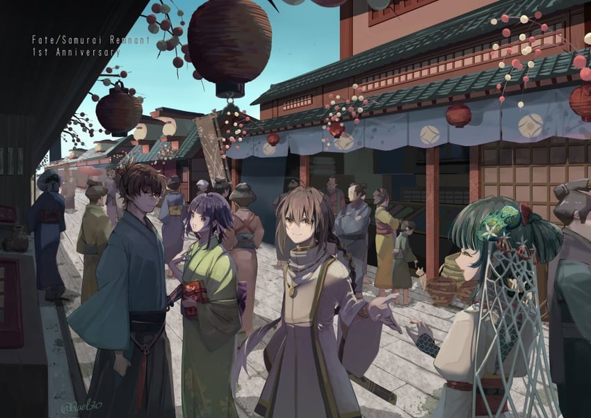 yamato takeru, miyamoto iori, ogasawara kaya, and ototachibana-hime (fate and 1 more) drawn by quel_zo