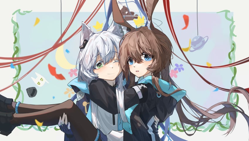 doctor, amiya, and rosmontis (arknights) drawn by chino_(user_zdyd2447)