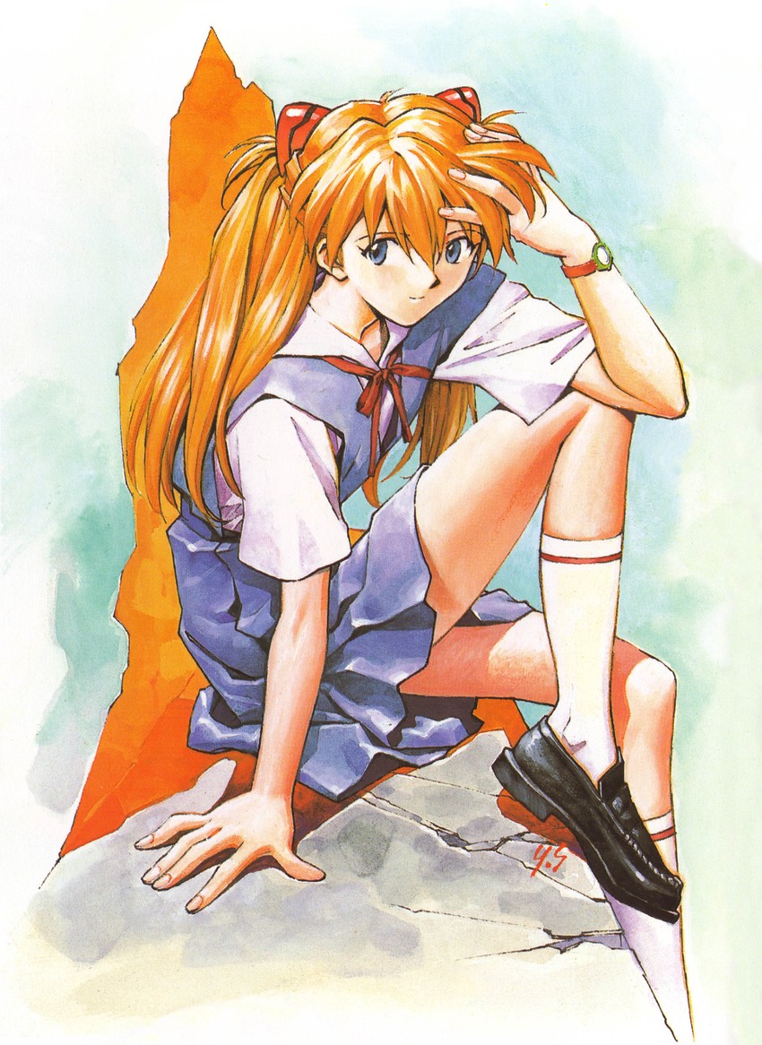 souryuu asuka langley (neon genesis evangelion) drawn by sadamoto_yoshiyuki