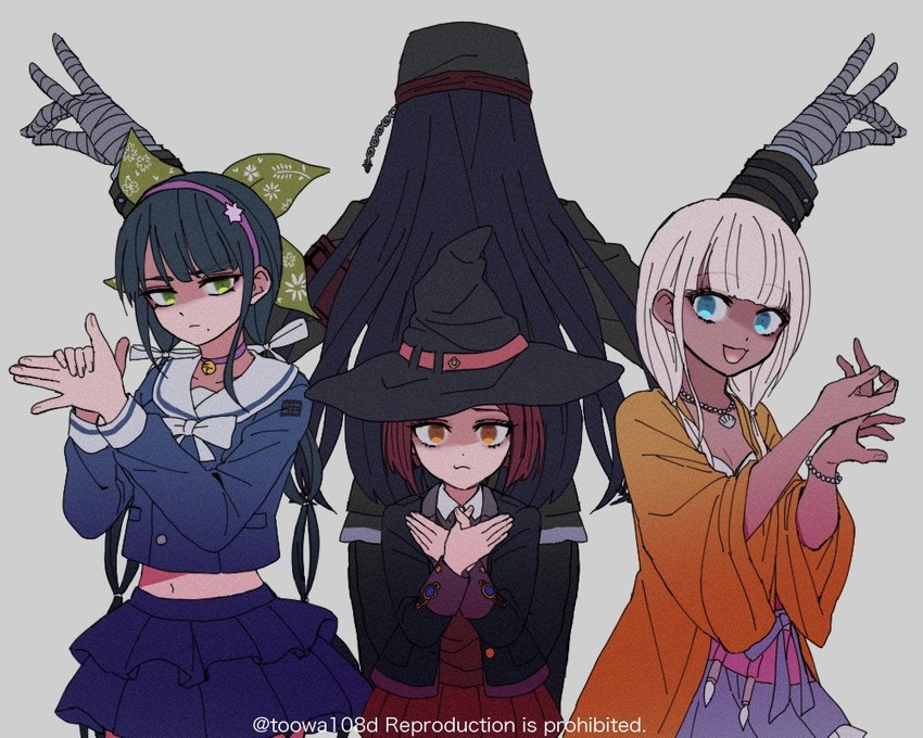 yumeno himiko, yonaga angie, chabashira tenko, and shinguji korekiyo (danganronpa and 1 more) drawn by 108_(toowa)