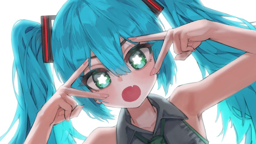 hatsune miku (vocaloid and 1 more) drawn by lab2linch