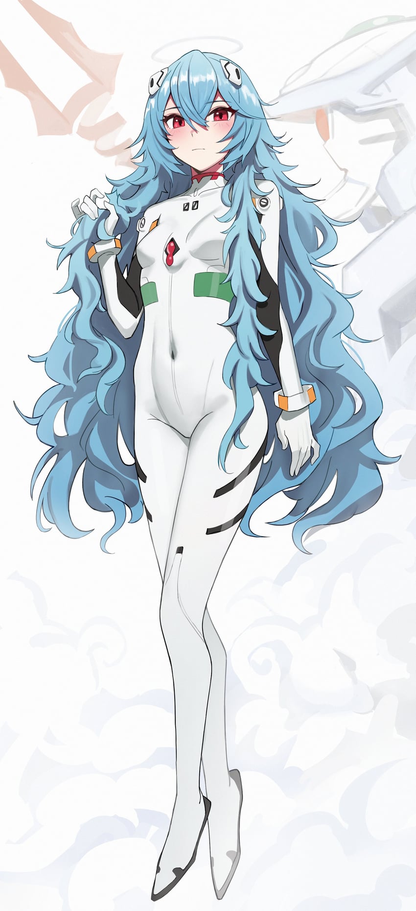 ayanami rei and eva 00 (neon genesis evangelion and 2 more) drawn by kiritzugu