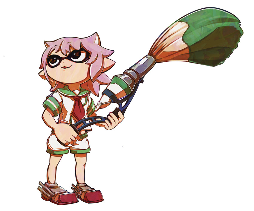 inkling player character and tama (kantai collection and 2 more) drawn by ryuuto_(ryutopia)