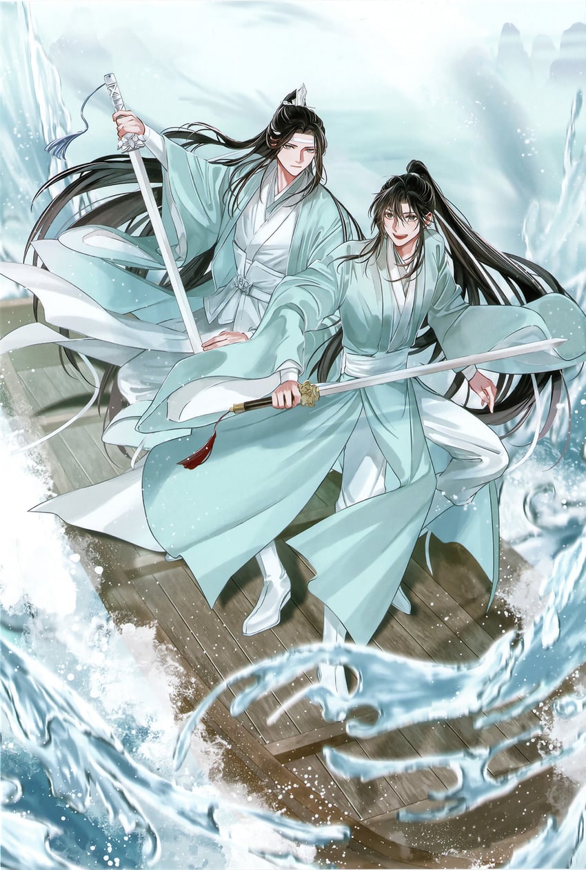 wei wuxian and lan wangji (modao zushi) drawn by mg_ms_dayo