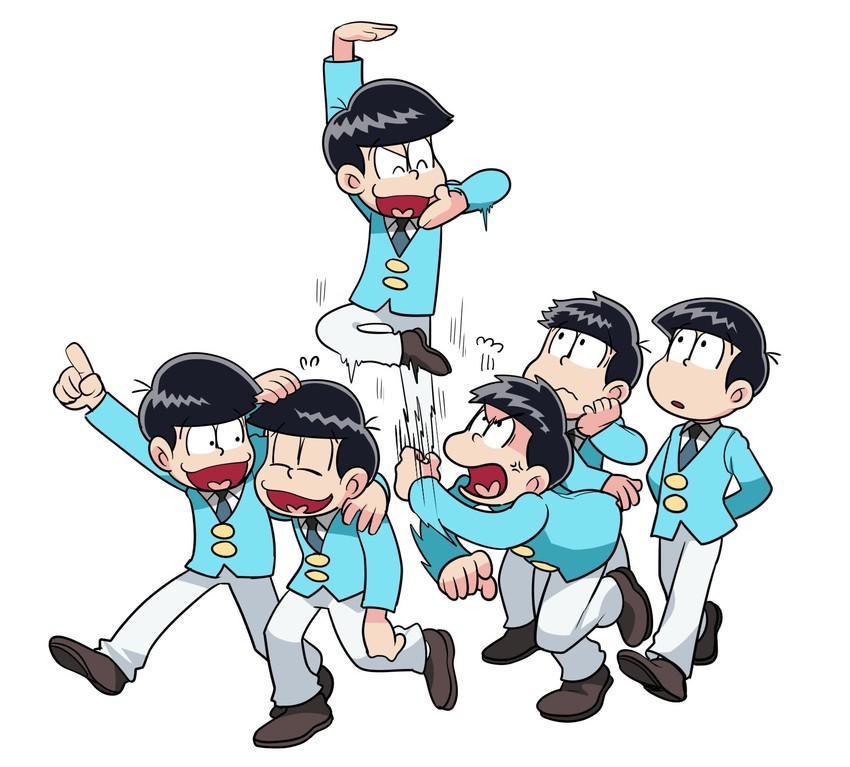 matsuno osomatsu, matsuno karamatsu, matsuno ichimatsu, matsuno jyushimatsu, matsuno choromatsu, and 1 more (osomatsu and 2 more) drawn by nelnal