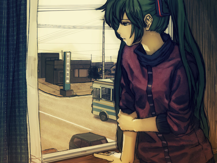 hatsune miku (vocaloid and 1 more) drawn by horuda