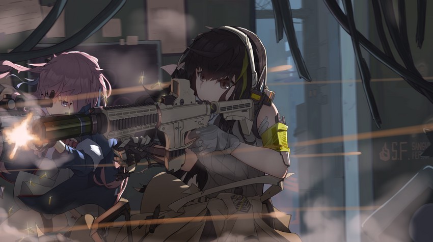 m4a1 and st ar-15 (girls' frontline) drawn by rlin