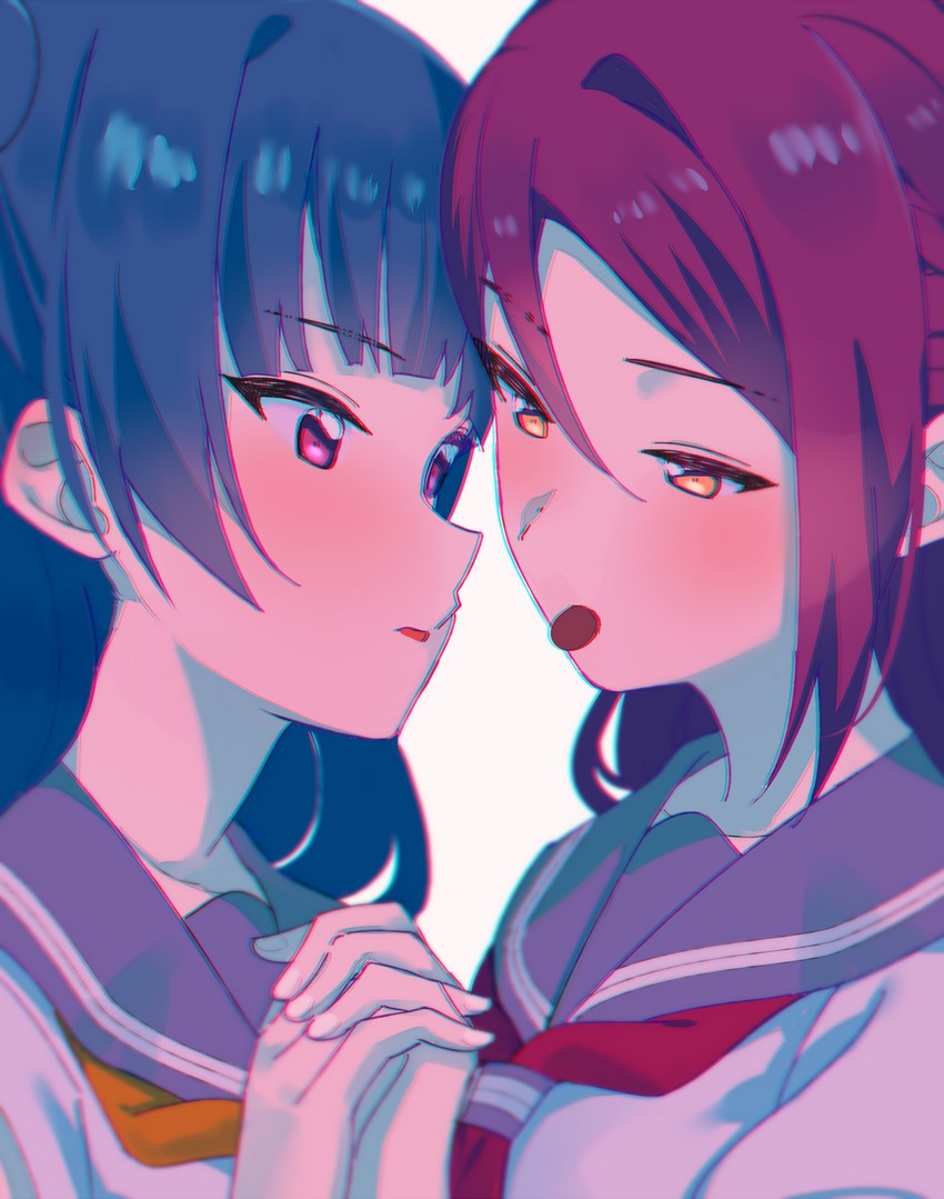 tsushima yoshiko and sakurauchi riko (love live! and 1 more) drawn by ...