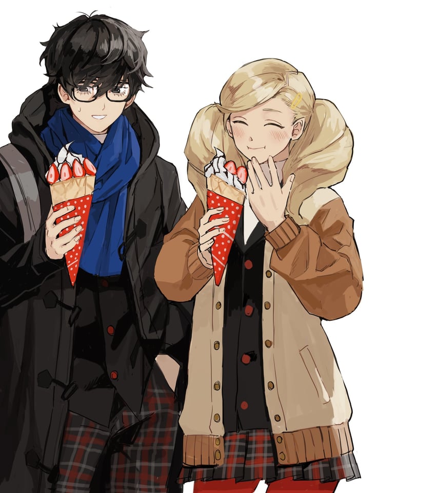 amamiya ren and takamaki anne (persona and 1 more) drawn by 1_kdcrf