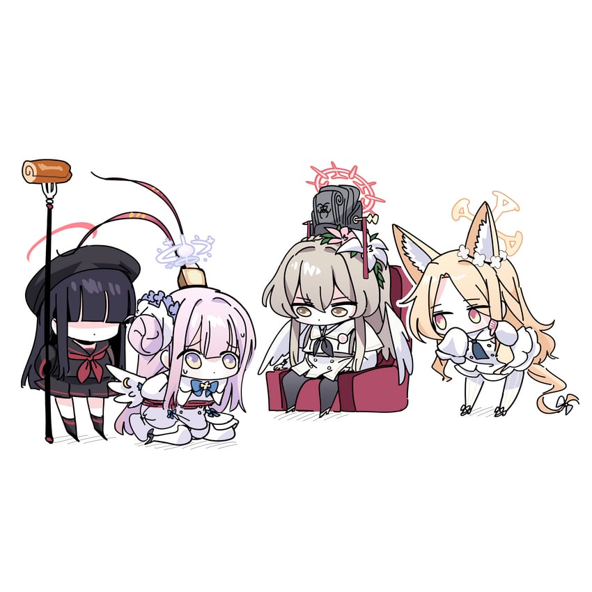mika, seia, nagisa, justice task force member, cao cao, and 2 more (blue archive and 1 more) drawn by syk