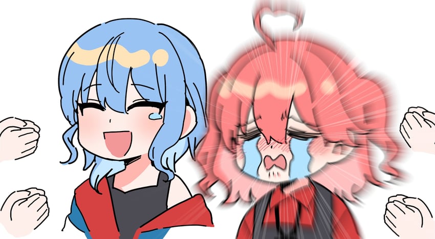 hoshimachi suisei and sakura miko (hololive and 1 more) drawn by 14_(vision5032)