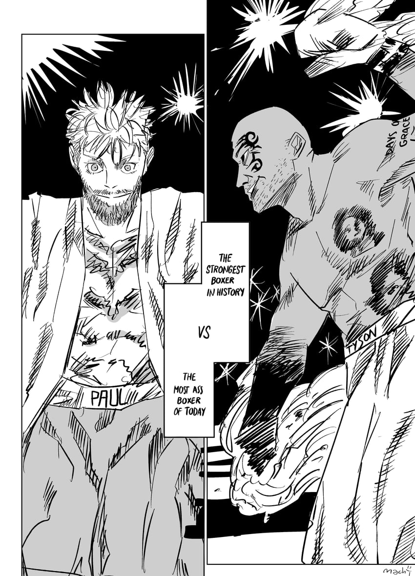 mike tyson and jake paul (real life) drawn by machipachi1901