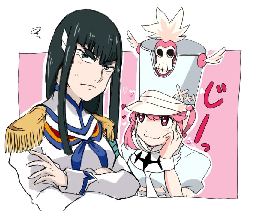 kiryuuin satsuki, junketsu, and jakuzure nonon (kill la kill) drawn by moti_sirann3