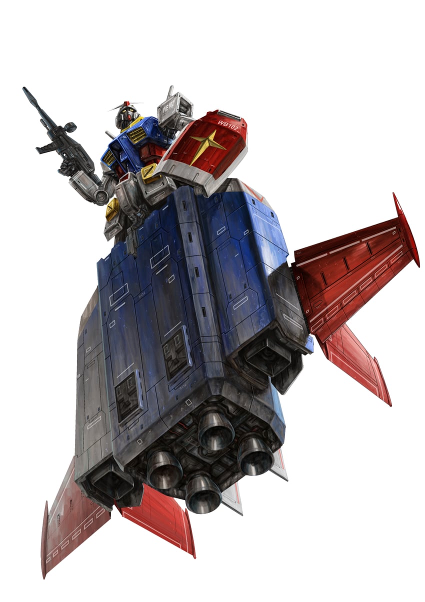 rx-78-2 gundam and g-fighter (gundam and 1 more) drawn by zandan_zero_to_na!?