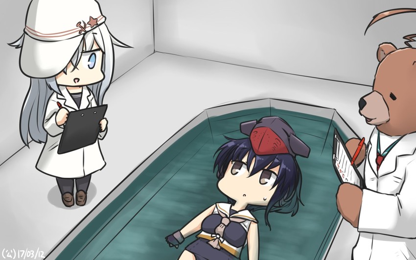 hibiki, verniy, kuma, and i-13 (kantai collection) drawn by hamu_koutarou
