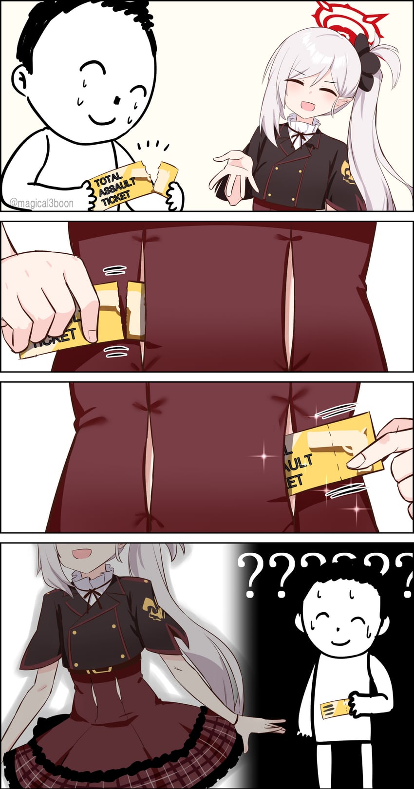 sensei, doodle sensei, and mutsuki (blue archive) drawn by threeboon