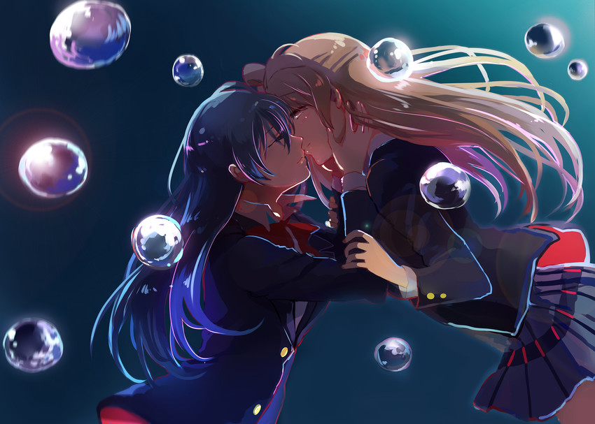 sonoda umi and minami kotori (love live! and 1 more) drawn by junjun_(kimi-la)