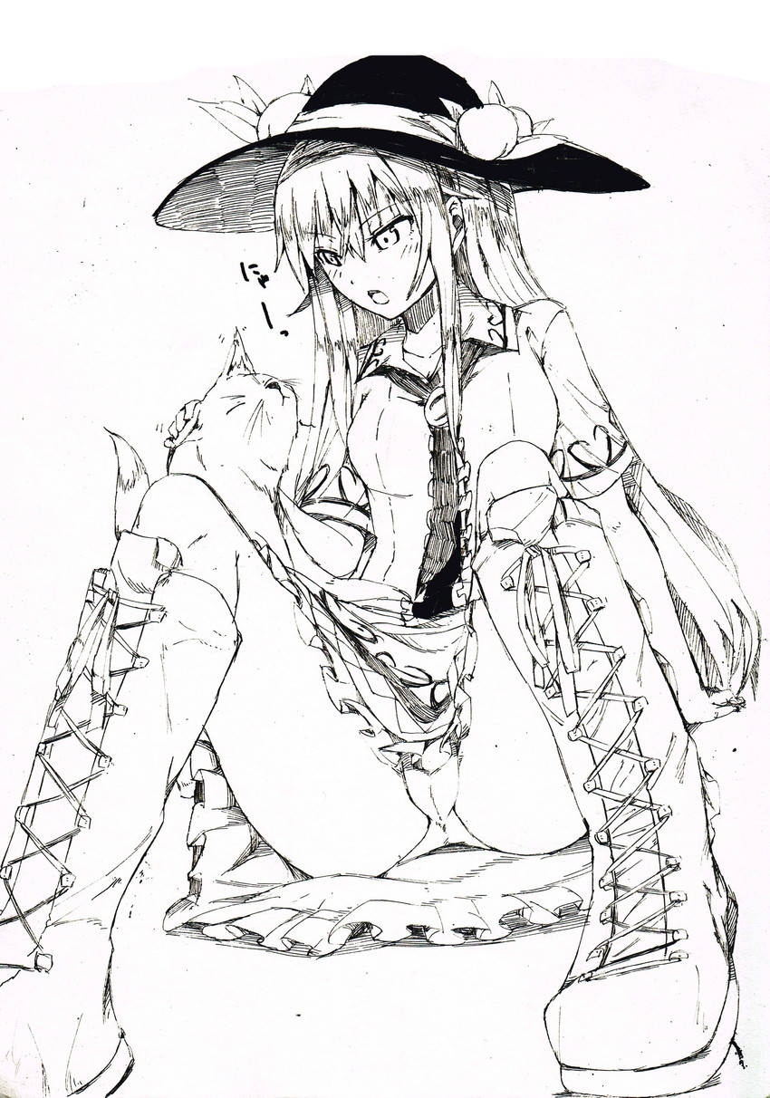 hinanawi tenshi (touhou) drawn by neropaso