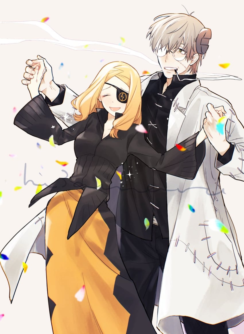 franken stein and marie mjolnir (soul eater) drawn by hissiu