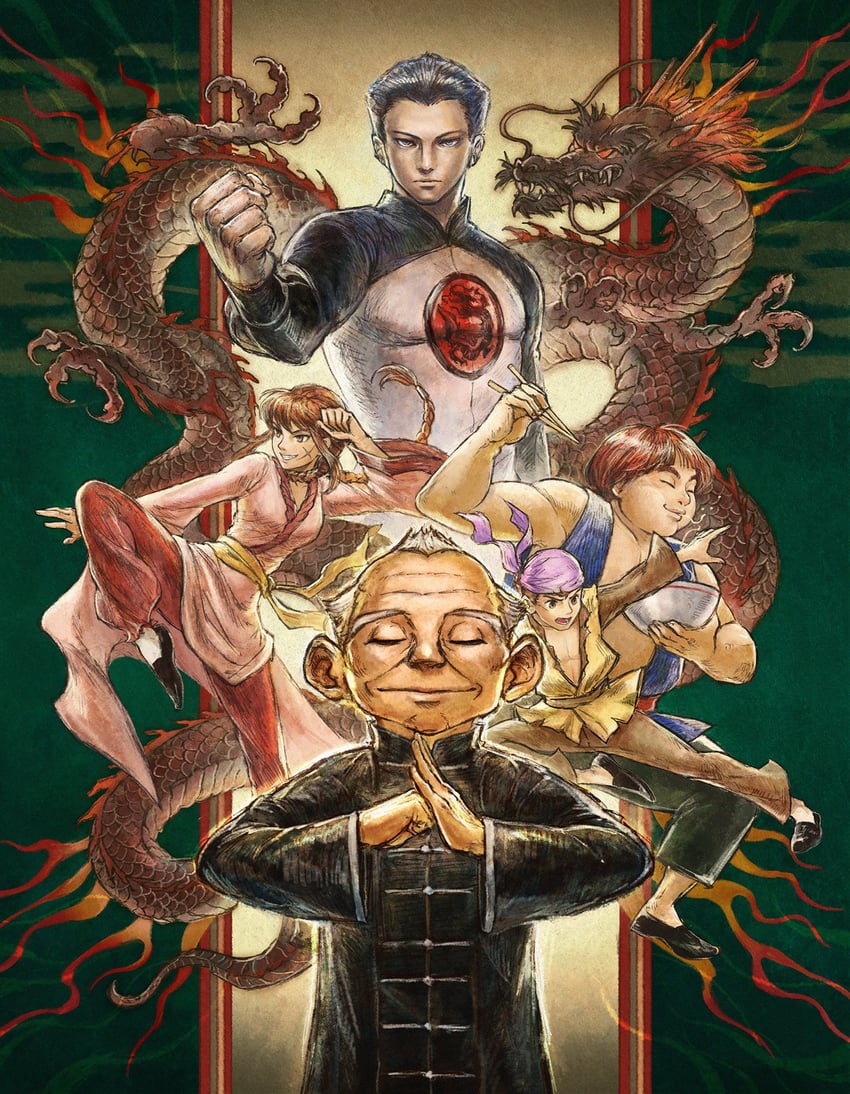lei kuugo, yun jou, master shinzanken, hong hakka, and odi wang lee (live a live) drawn by ikusy
