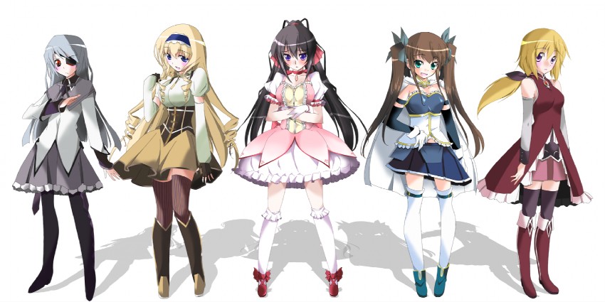 akemi homura, kaname madoka, miki sayaka, sakura kyoko, tomoe mami, and 5 more (mahou shoujo madoka magica and 1 more) drawn by muraya