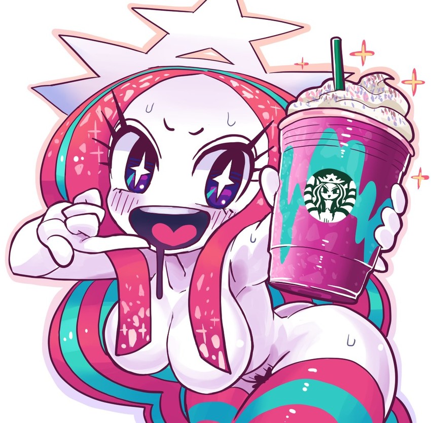 starbucks siren and stb-chan (starbucks) drawn by gashi-gashi