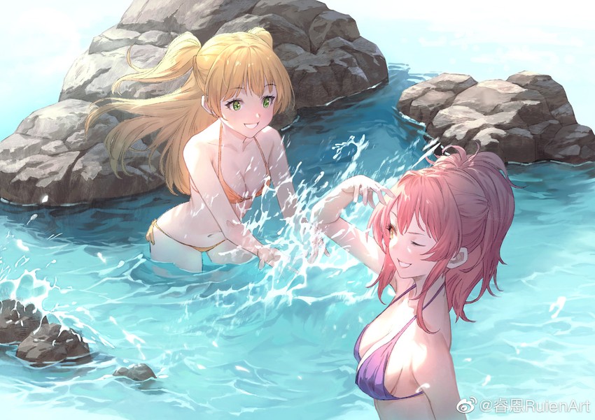jougasaki mika and jougasaki rika (idolmaster and 1 more) drawn by ruien_(wu_jui-en)