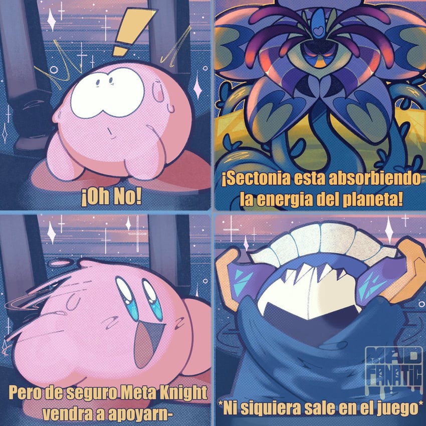 kirby, meta knight, and queen sectonia (kirby and 1 more) drawn by the_mad_fanatic