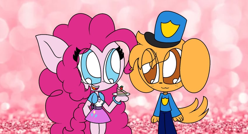 pinkie pie and dog man (my little pony and 3 more)