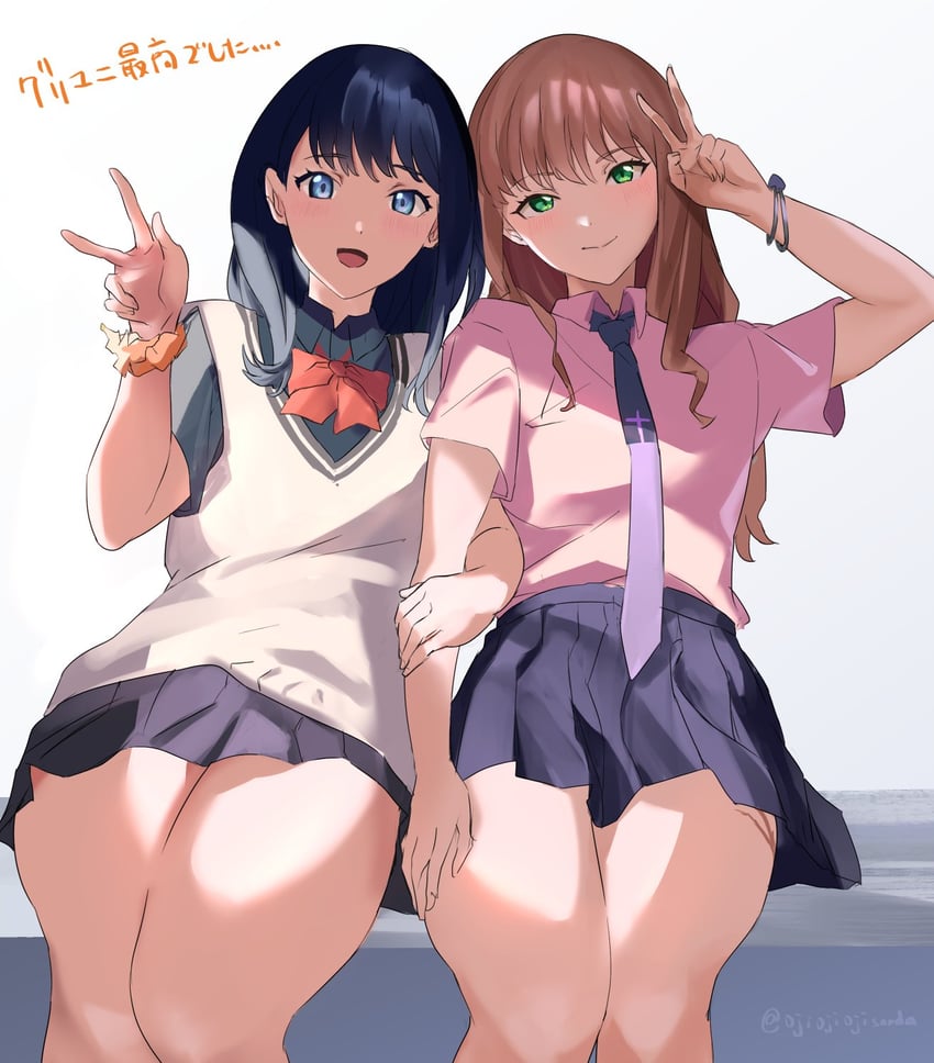 takarada rikka and minami yume (gridman universe) drawn by sakamoto_(ojiojiojisanda)