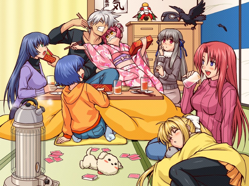 kamio misuzu, toono minagi, kunisaki yukito, kirishima kano, sora, and 2 more (air) drawn by zen_(kamuro)