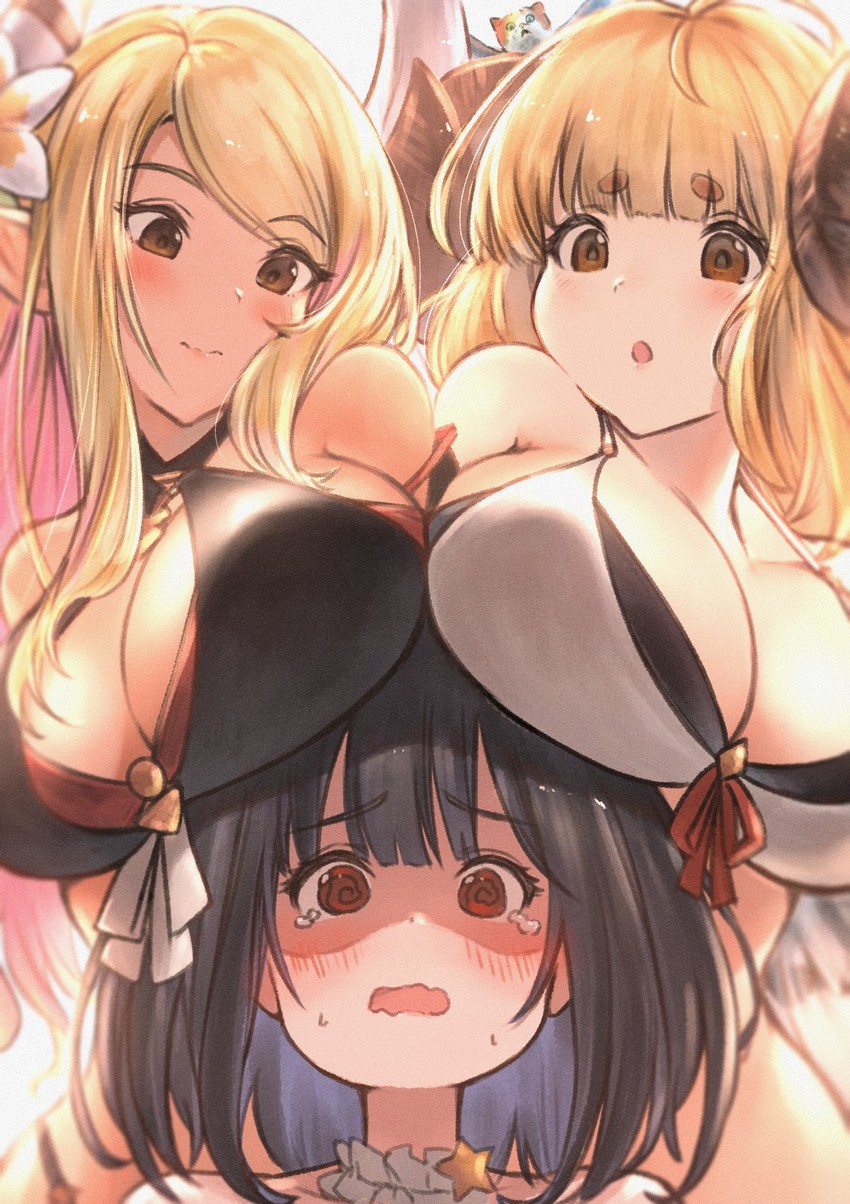 anila, vikala, kumbhira, and owlcat (granblue fantasy) drawn by sassakntm