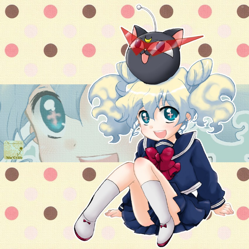 nia teppelin, chibi usa, and luna-p (bishoujo senshi sailor moon and 2 more) drawn by hazuki_(pacco)