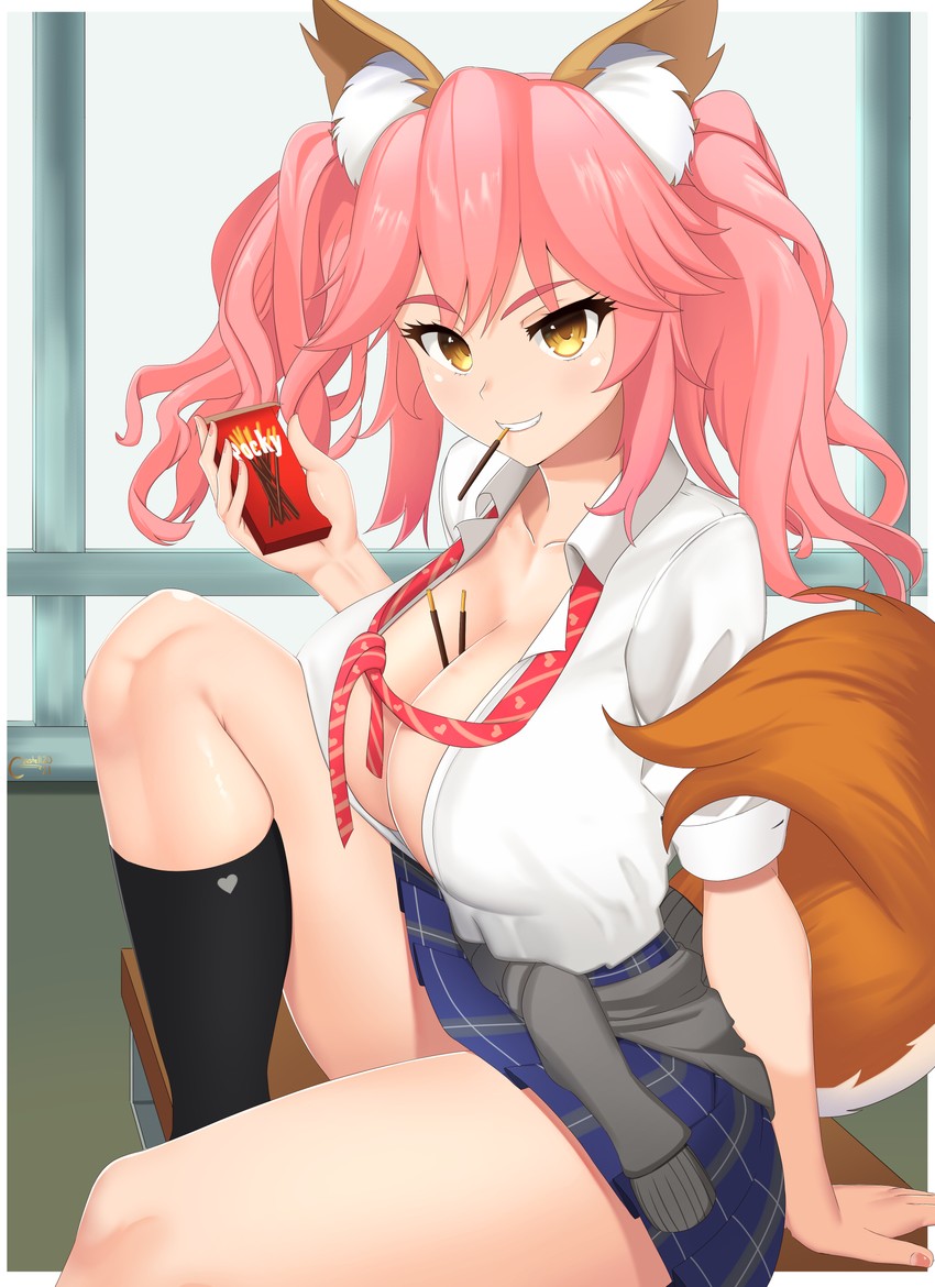 tamamo and tamamo jk (fate and 3 more) drawn by castell
