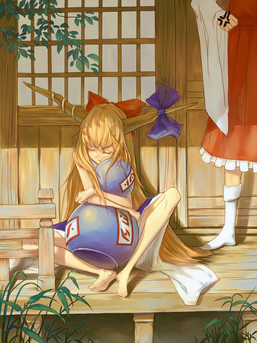 hakurei reimu and ibuki suika (touhou) drawn by ni_piao_xiancai