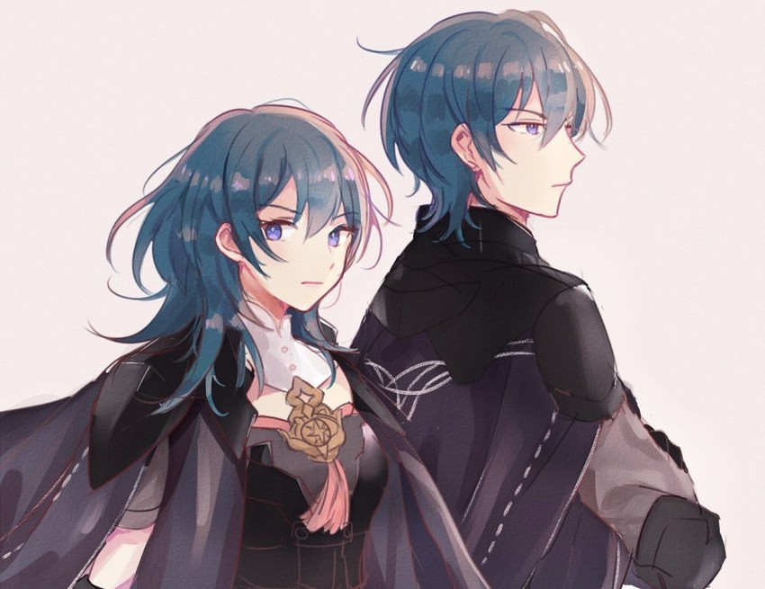female byleth and male byleth (fire emblem and 1 more) drawn by dinikee