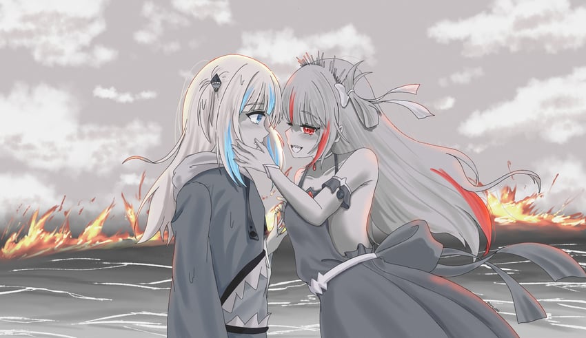 gawr gura (hololive and 2 more) drawn by varo_006