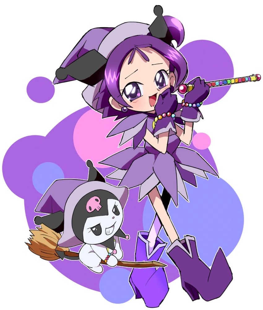 kuromi and segawa onpu (sanrio and 2 more) drawn by edamame_(buruburu)