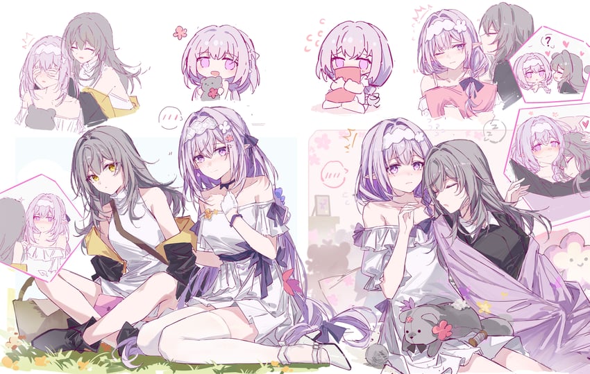 trailblazer, stelle, and castorice (honkai and 1 more) drawn by yajuu
